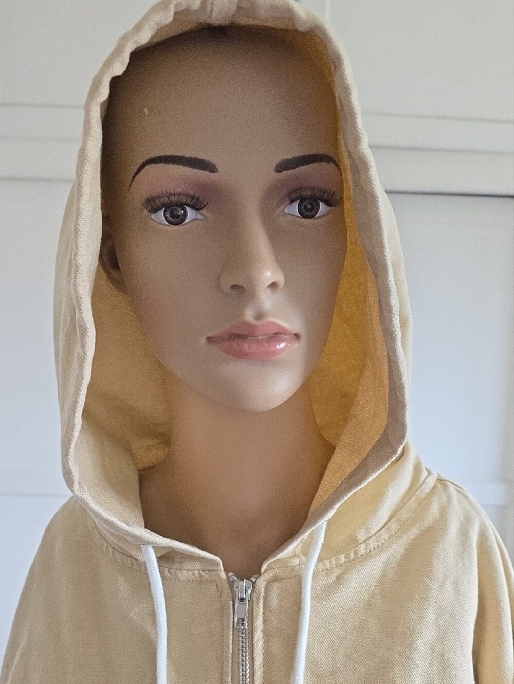 Forever 21 Light Beige Hooded Zip Bomber Jacket - Picture 5 of 9